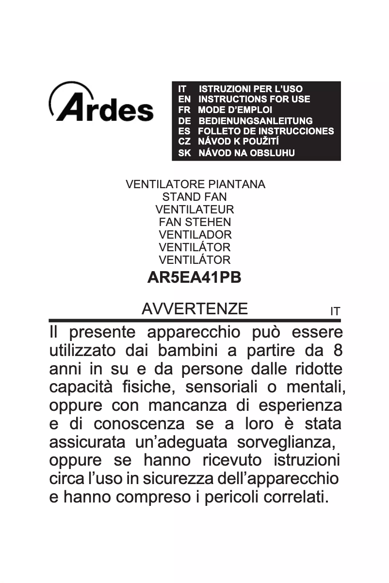 Página nº 1 - Manual de usuario Ardes Easy 41PB Plus AR5EA41PB