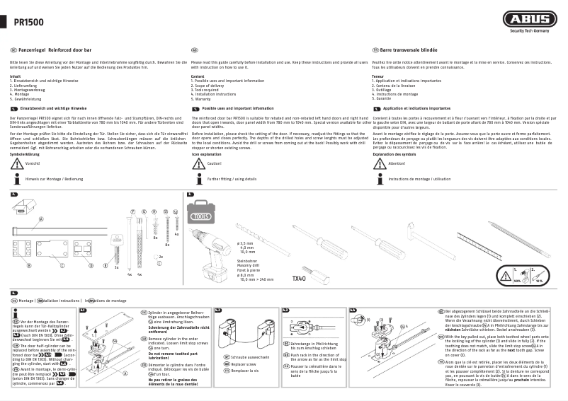 Página 1 del manual Instrucciones / montaje Abus PR1500