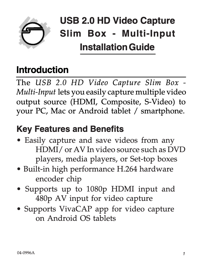 Imagen de la primera página del manual del dispositivo JU-AV0312-S1