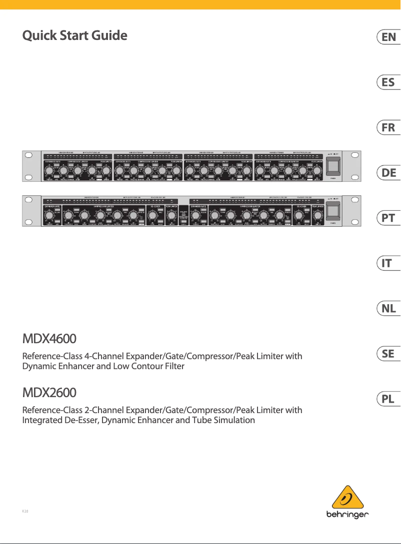 Imagen de la primera página del manual del dispositivo Compressor Pro-XL MDX2600 V2