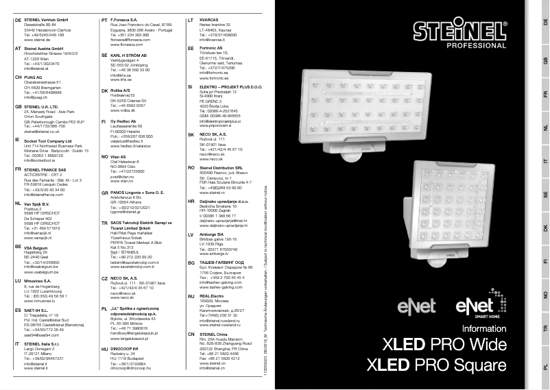 Imagen de la primera página del manual del dispositivo XLED PRO Wide eNet