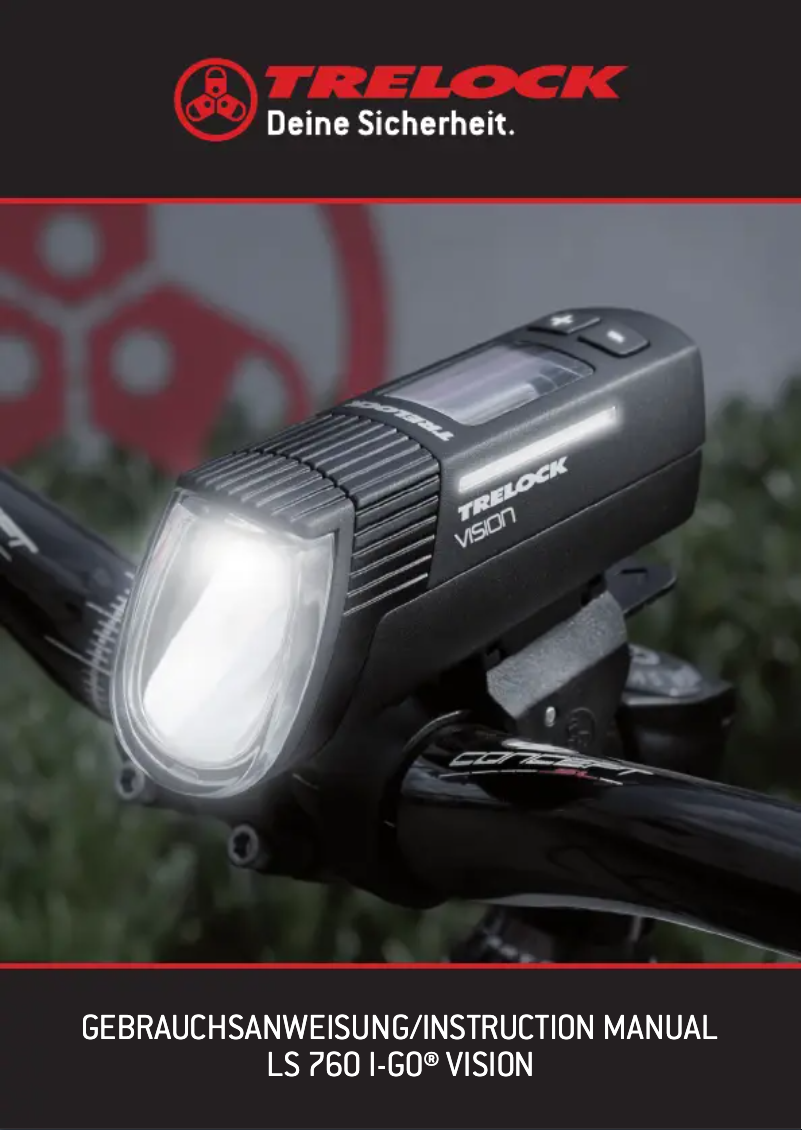 Página 1 del manual Manual de usuario Trelock LS 760 I-GO Vision