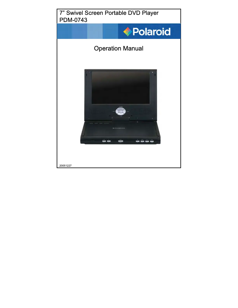 Imagen de la primera página del manual del dispositivo PDM-0743