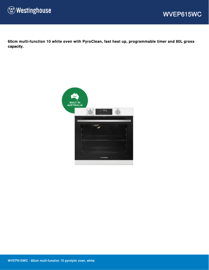 Imagen de la primera página del manual del dispositivo WVEP615WC