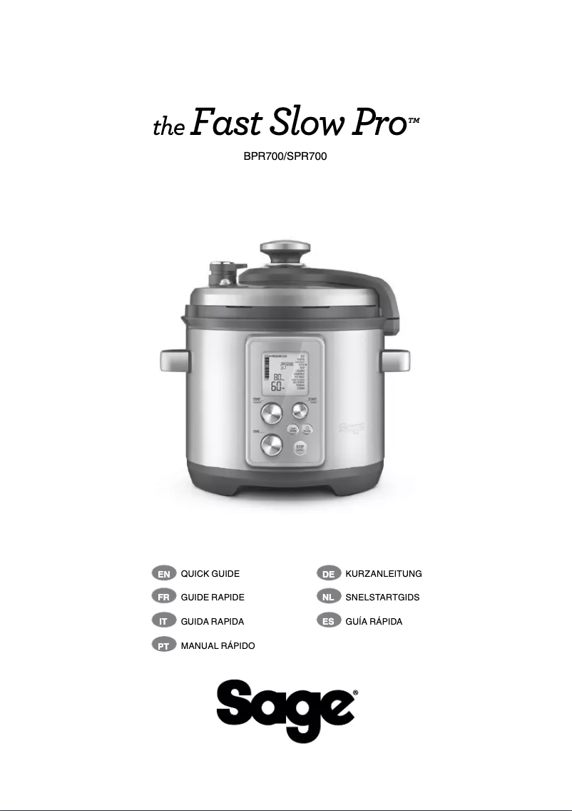 Página 1 del manual Manual de usuario Sage the Fast Slow Pro BPR700