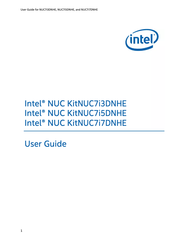 Página nº 1 - Manual de usuario Intel Dawson Canyon NUC7i7DNHE