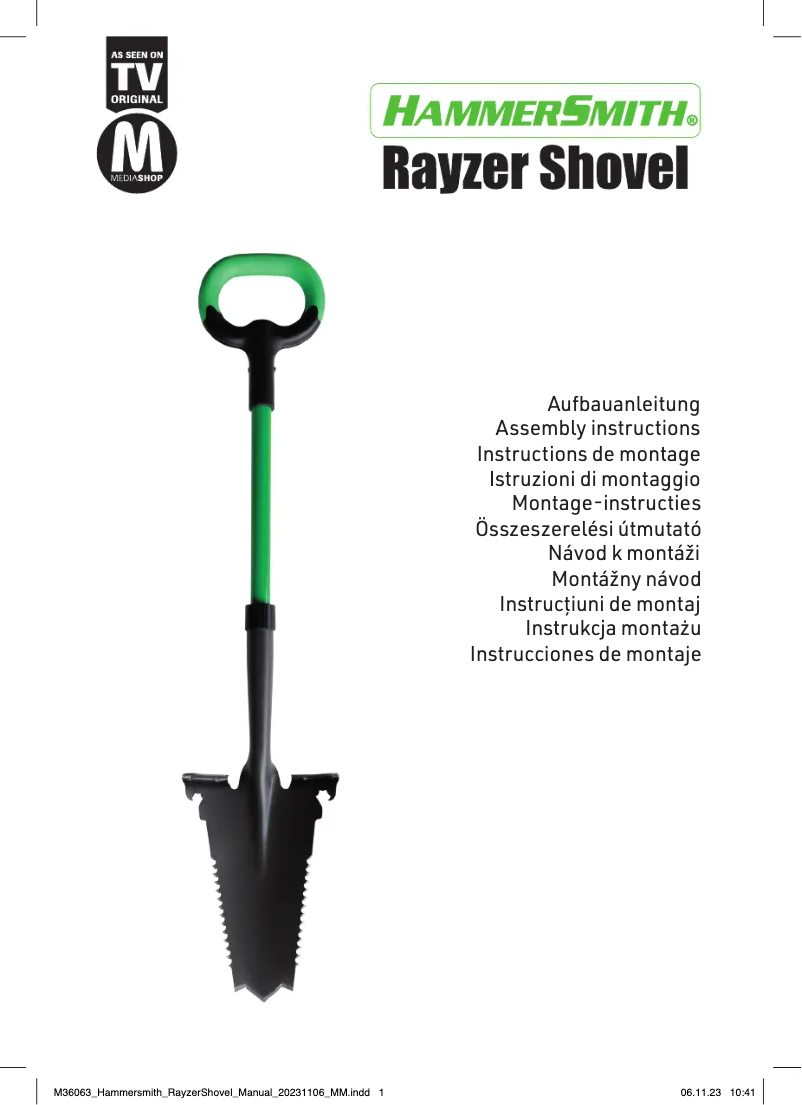 Imagen de la primera página del manual del dispositivo Rayzer Shovel