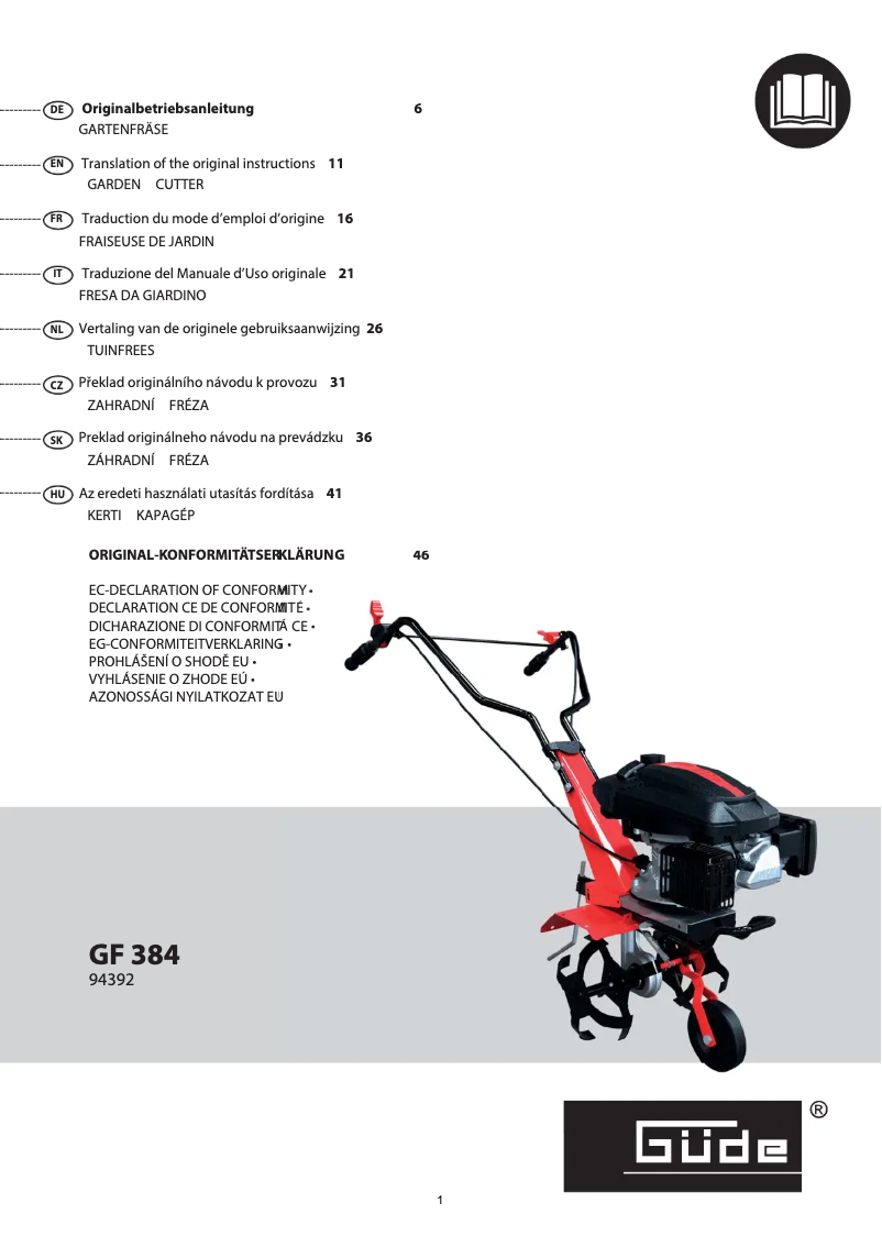 Página 1 del manual Manual de usuario Güde GF 384