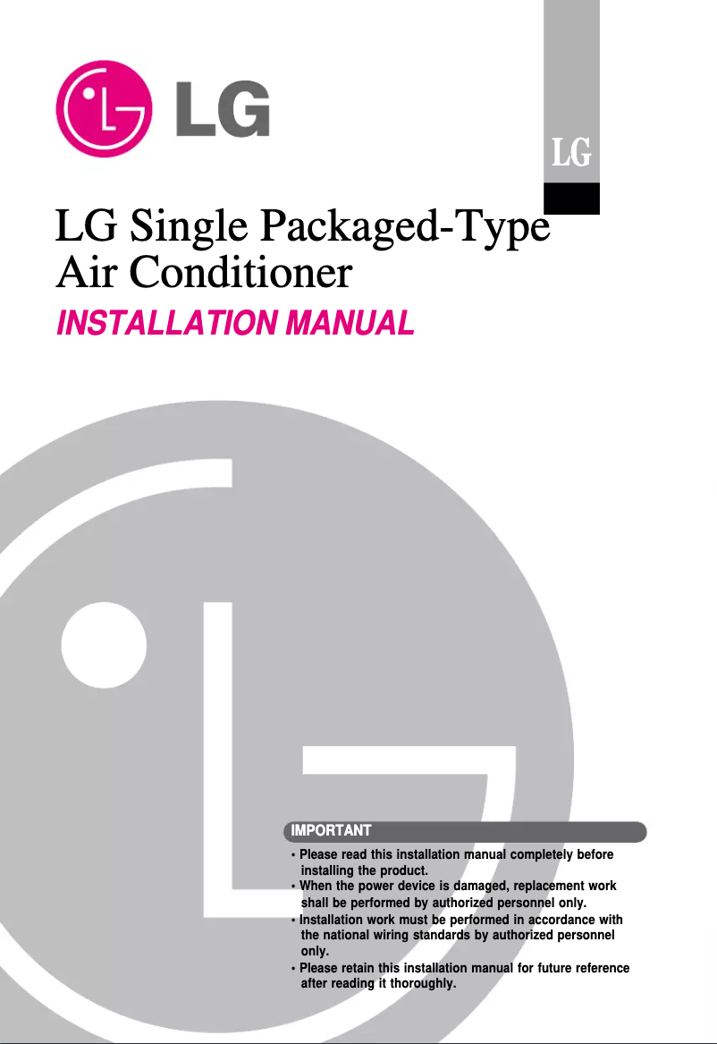 Página 1 del manual Guía de instalación LG LK-C3608H00