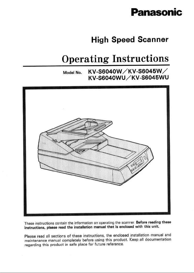 Imagen de la primera página del manual del dispositivo KV-S6045