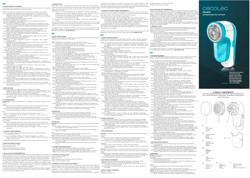 Imagen de la primera página del manual del dispositivo Forcecut