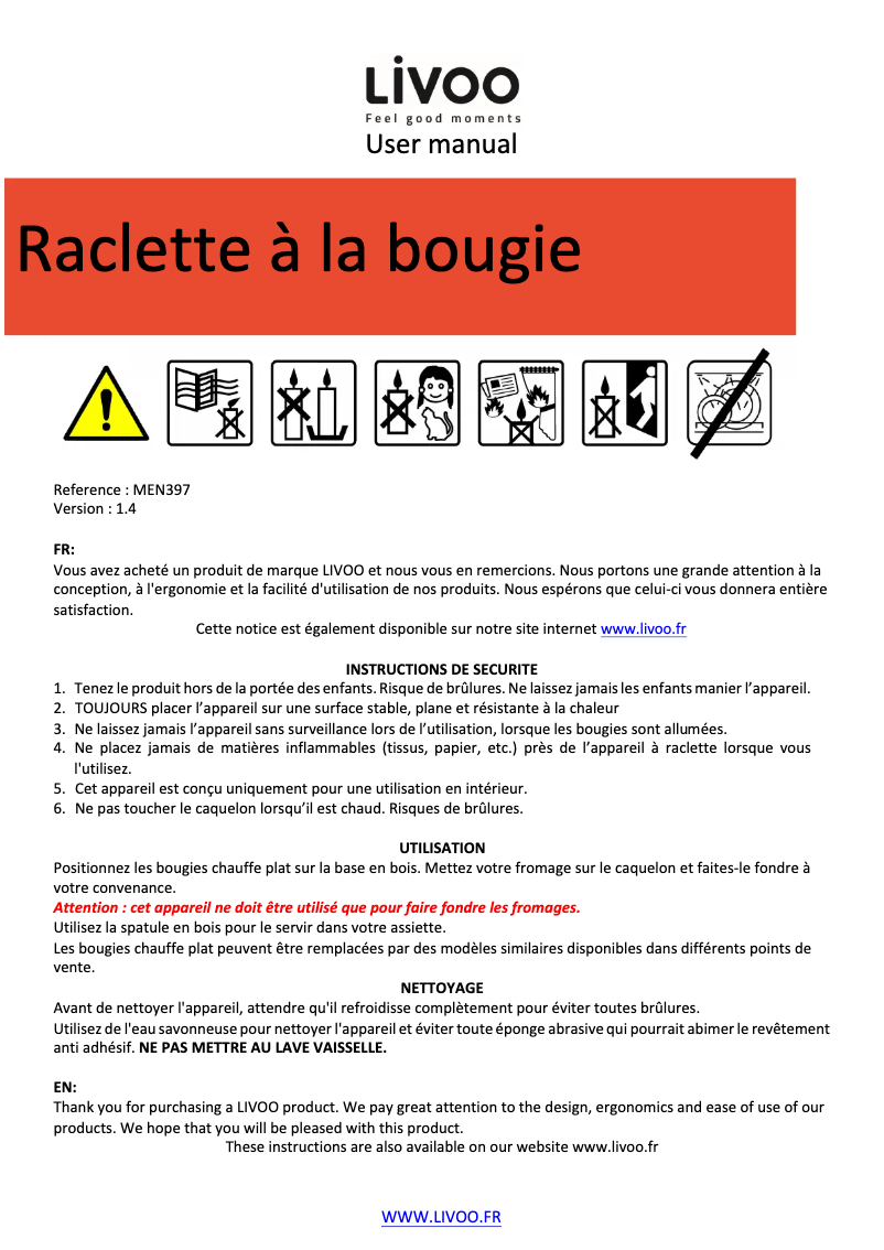 Imagen de la primera página del manual del dispositivo MEN397