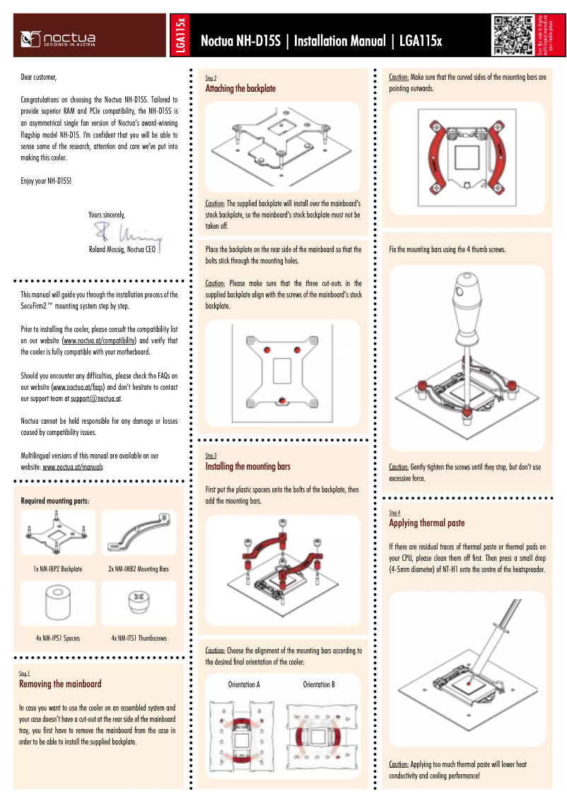 Página 1 del manual Manual de usuario Noctua HXLU32