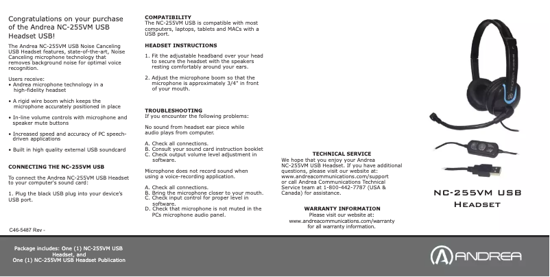 Imagen de la primera página del manual del dispositivo NC-255VM