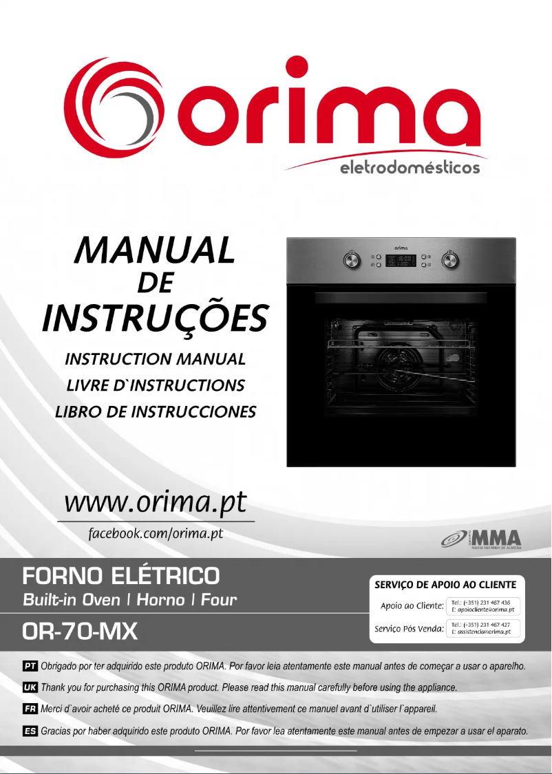 Imagen de la primera página del manual del dispositivo OR-70-MX