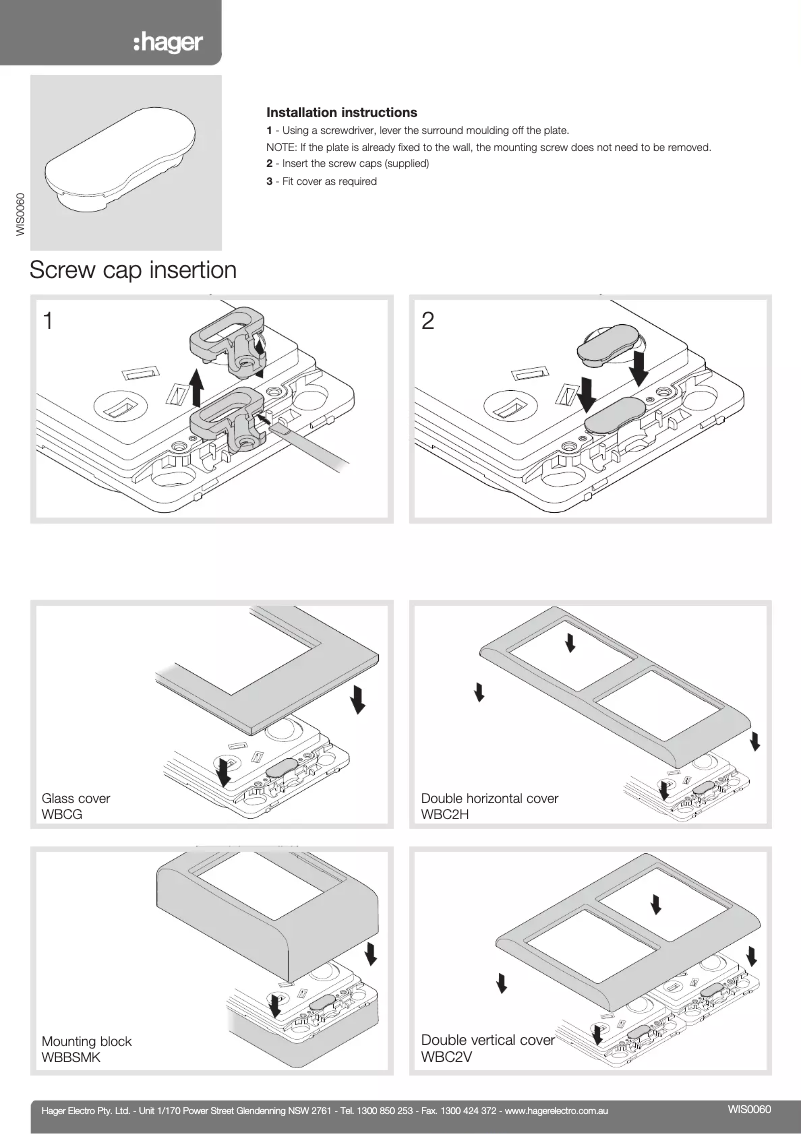 Página 1 del manual Manual de usuario Hager WBC2V