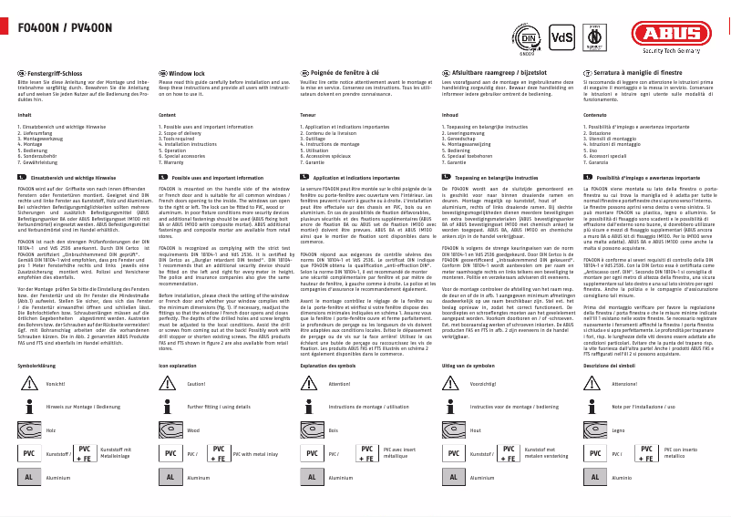 Imagen de la primera página del manual del dispositivo FO400N