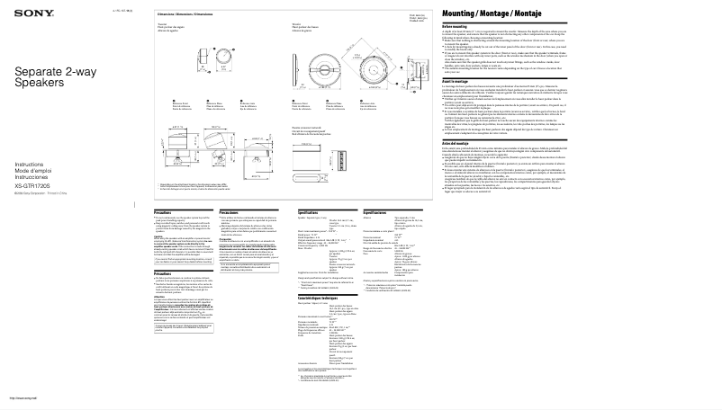 Imagen de la primera página del manual del dispositivo XS-GTR1720S