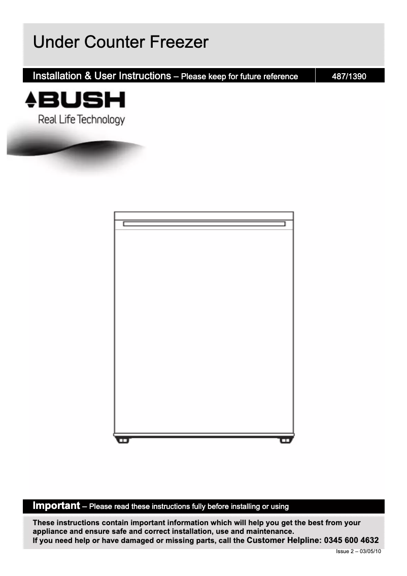 Página 1 del manual Manual de usuario Bush BUCF5585W
