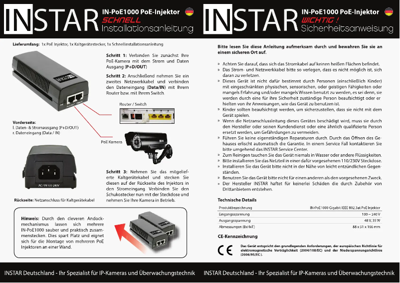 Página 1 del manual Manual de usuario Instar IN-PoE1000