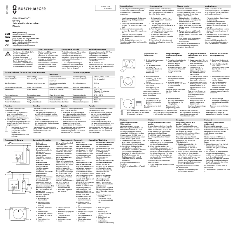 Página 1 del manual Manual de usuario Busch-Jaeger 6419 U