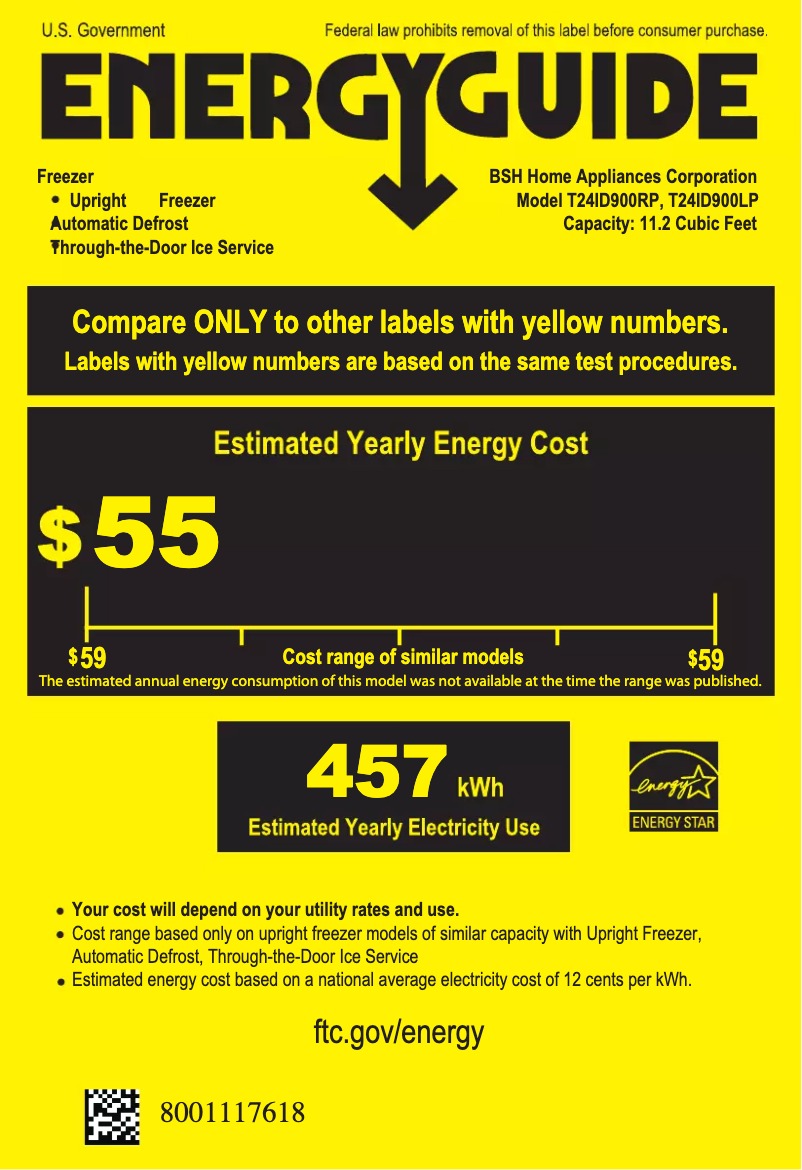 Página 1 del manual Etiqueta energética Thermador T24ID900LP