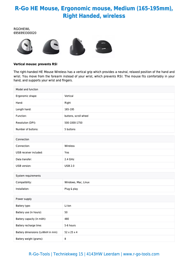 Página 1 del manual Manual de usuario R-Go Tools HE Mouse