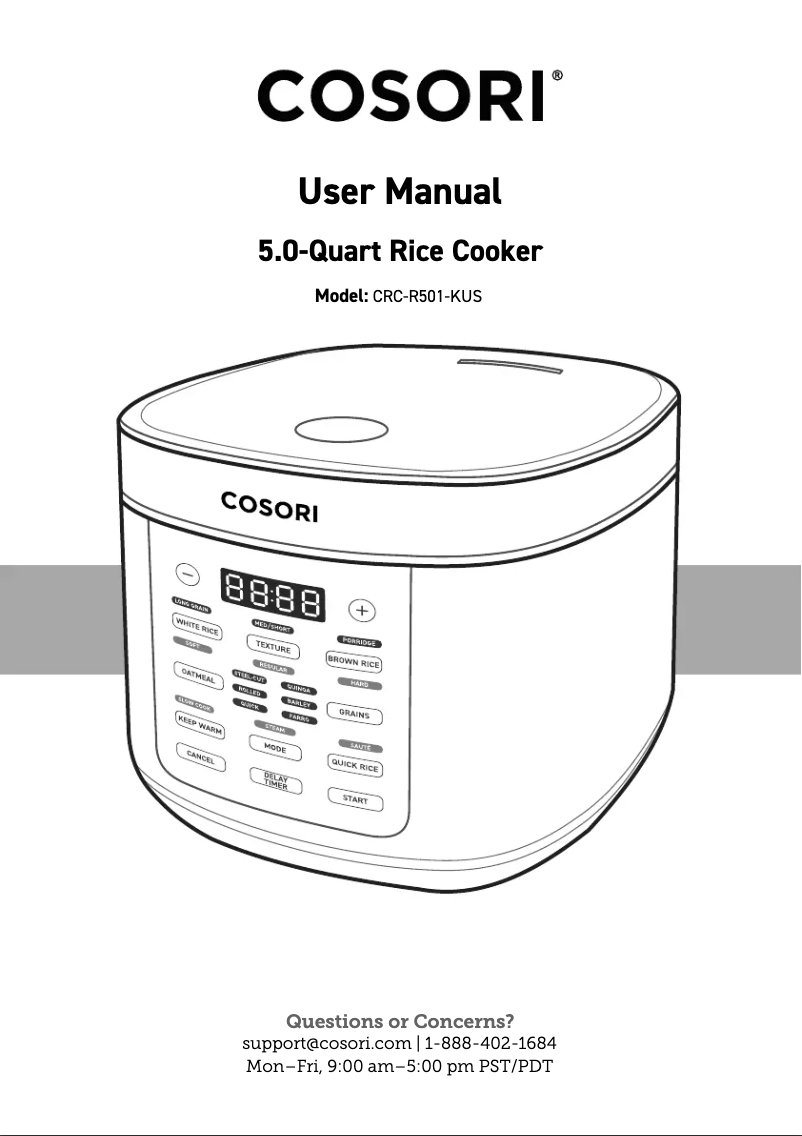 Página 1 del manual Manual de usuario Cosori CRC-R501-KUS