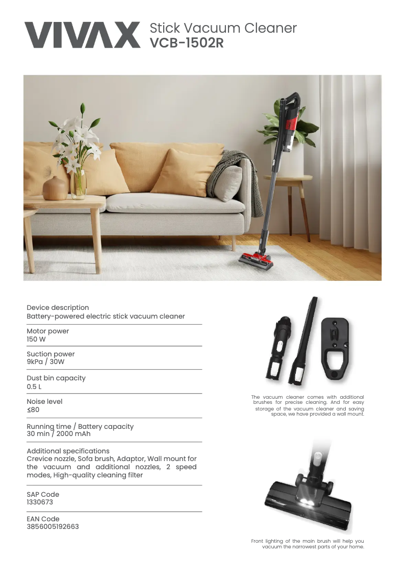 Imagen de la primera página del manual del dispositivo VCB-1502R