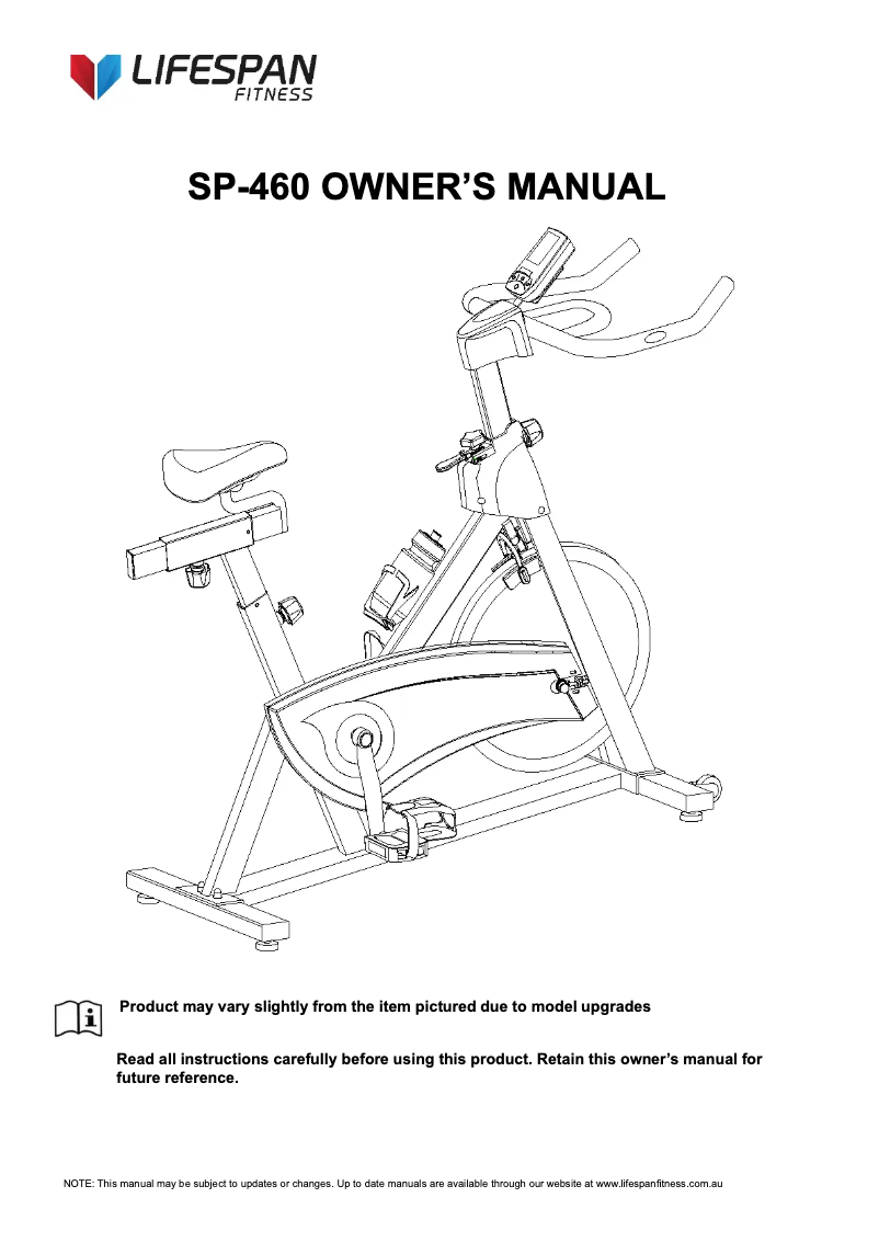 Página nº 1 - Manual de usuario LifeSpan SP-460 M2