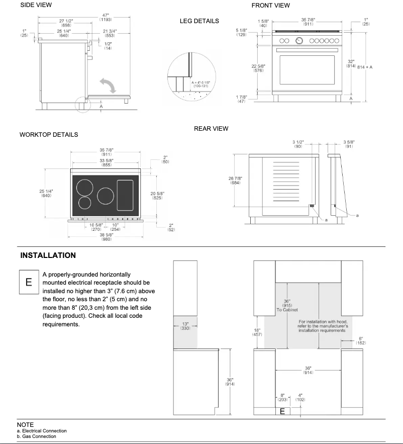 Página 1 del manual Guía de instalación Bertazzoni HER365ICFEPXT