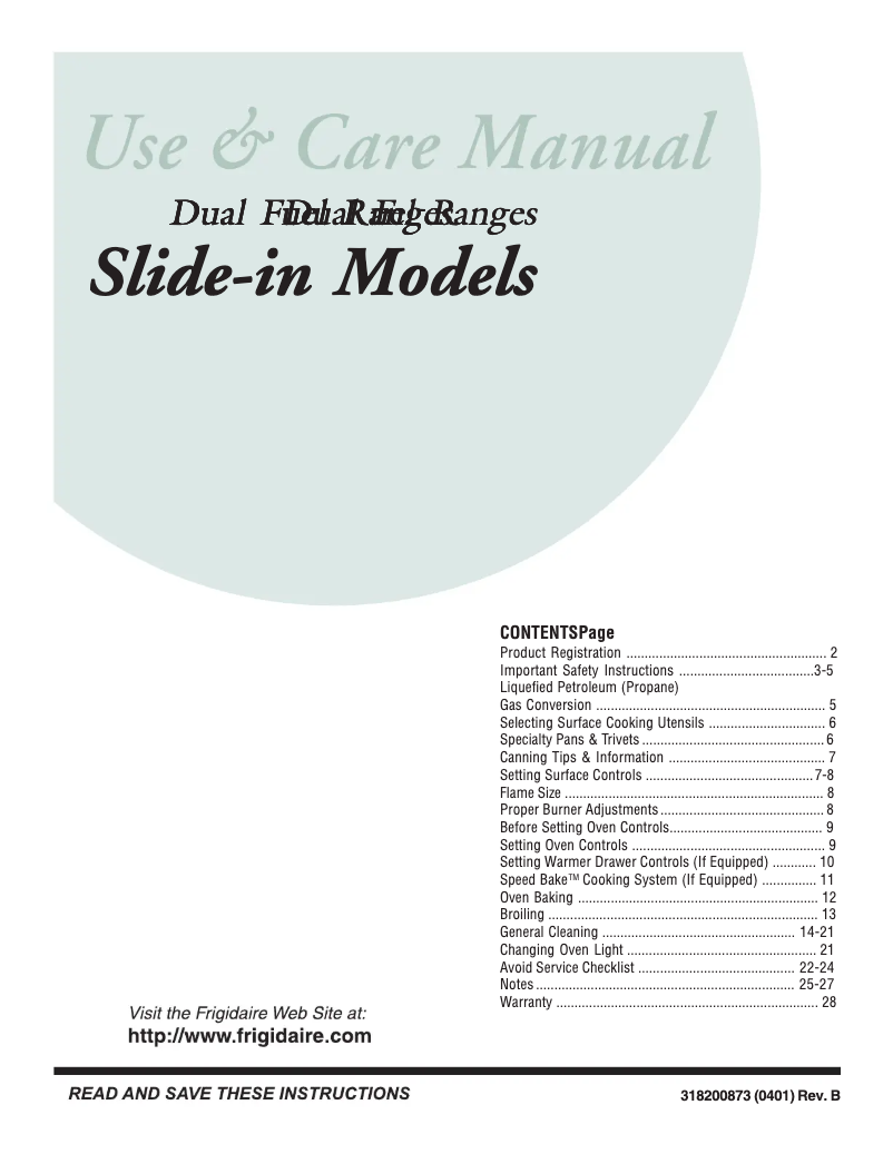Página 1 del manual Manual de usuario Frigidaire PLCS389DC