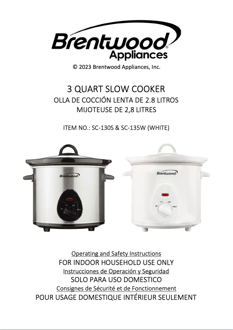 Página nº 1 - Manual de usuario Brentwood SC-130S