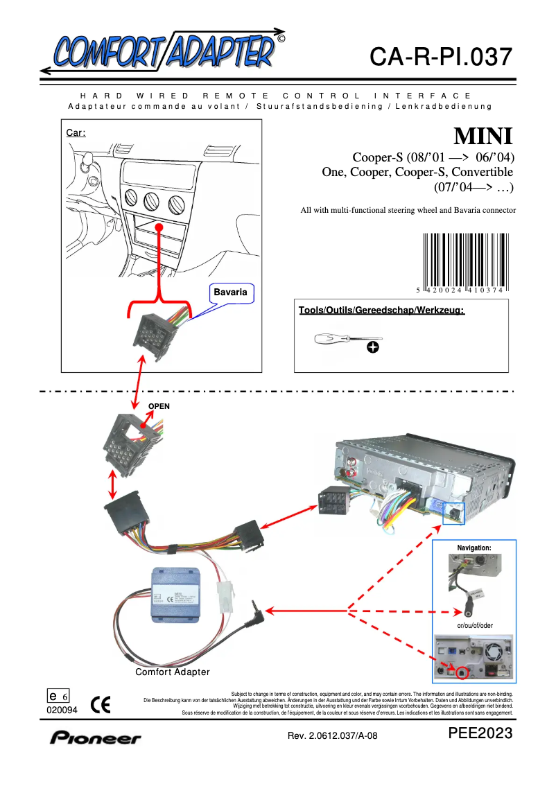 Página 1 del manual Manual de usuario Pioneer CA-R-PI.037