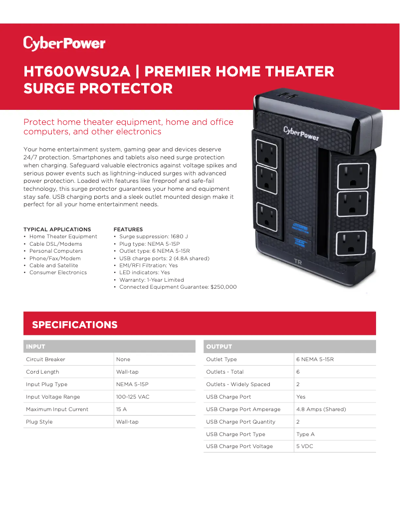 Imagen de la primera página del manual del dispositivo Home Theater HT600WSU2A