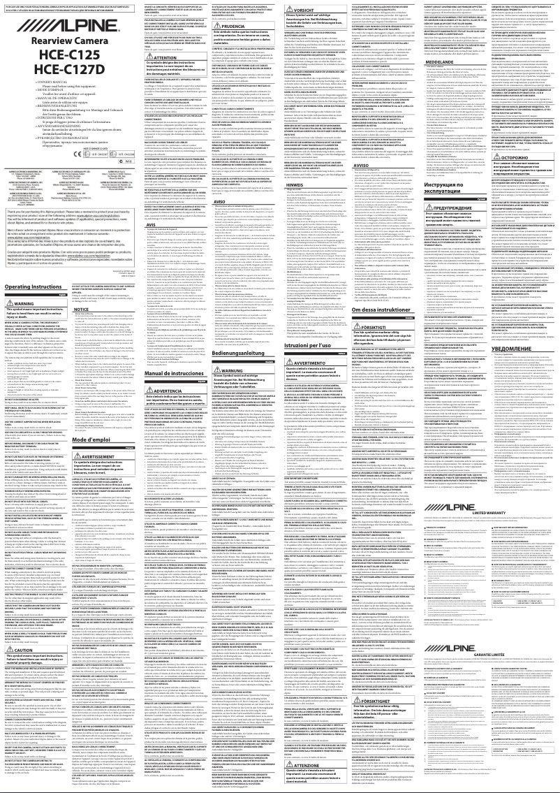 Página nº 1 - Manual de usuario Alpine HCE-C125