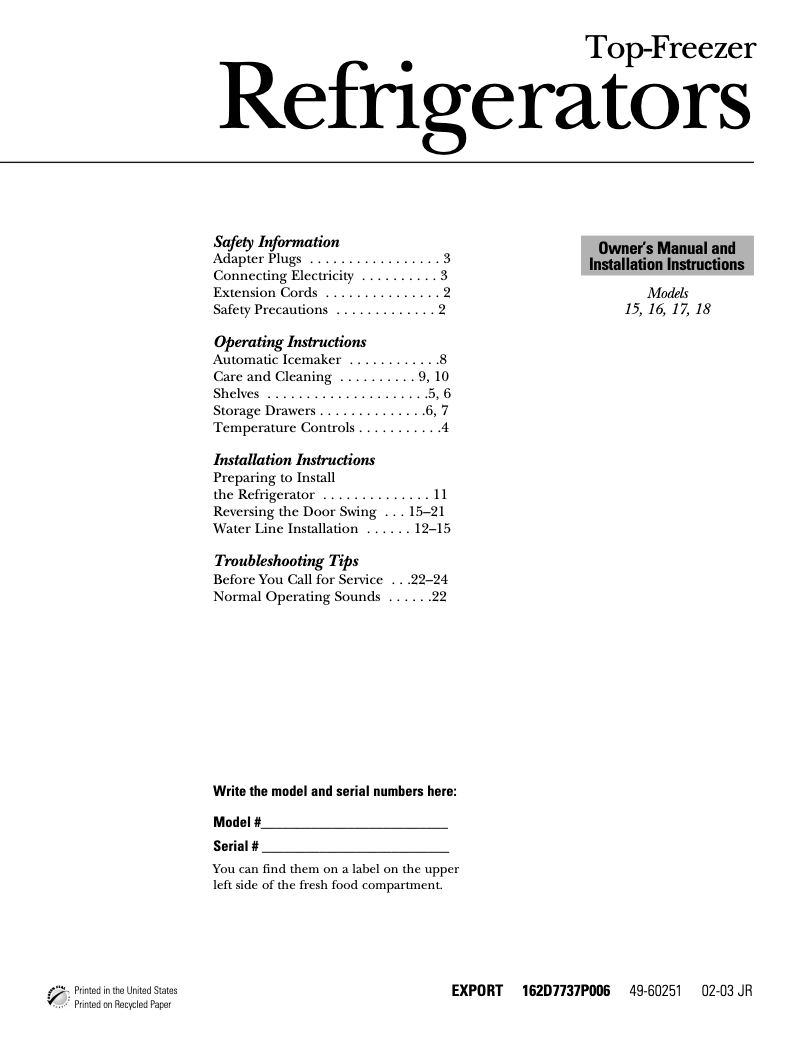 Imagen de la primera página del manual del dispositivo GTT16BBMCC