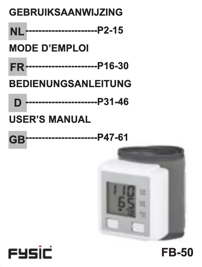 Imagen de la primera página del manual del dispositivo FB-50