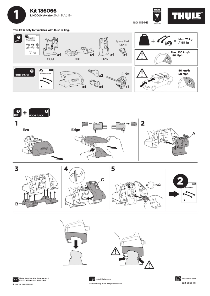 Página nº 1 - Manual de usuario Thule Kit 186066