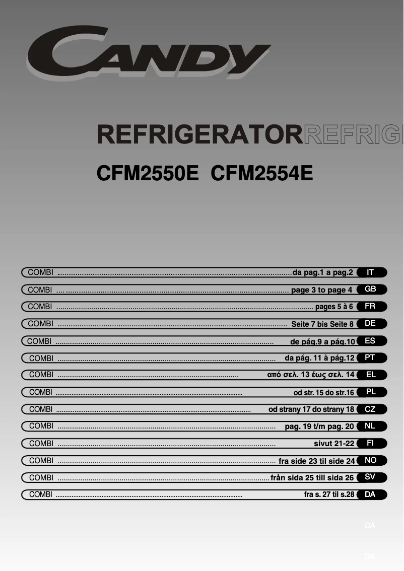 Imagen de la primera página del manual del dispositivo CFM 2554E