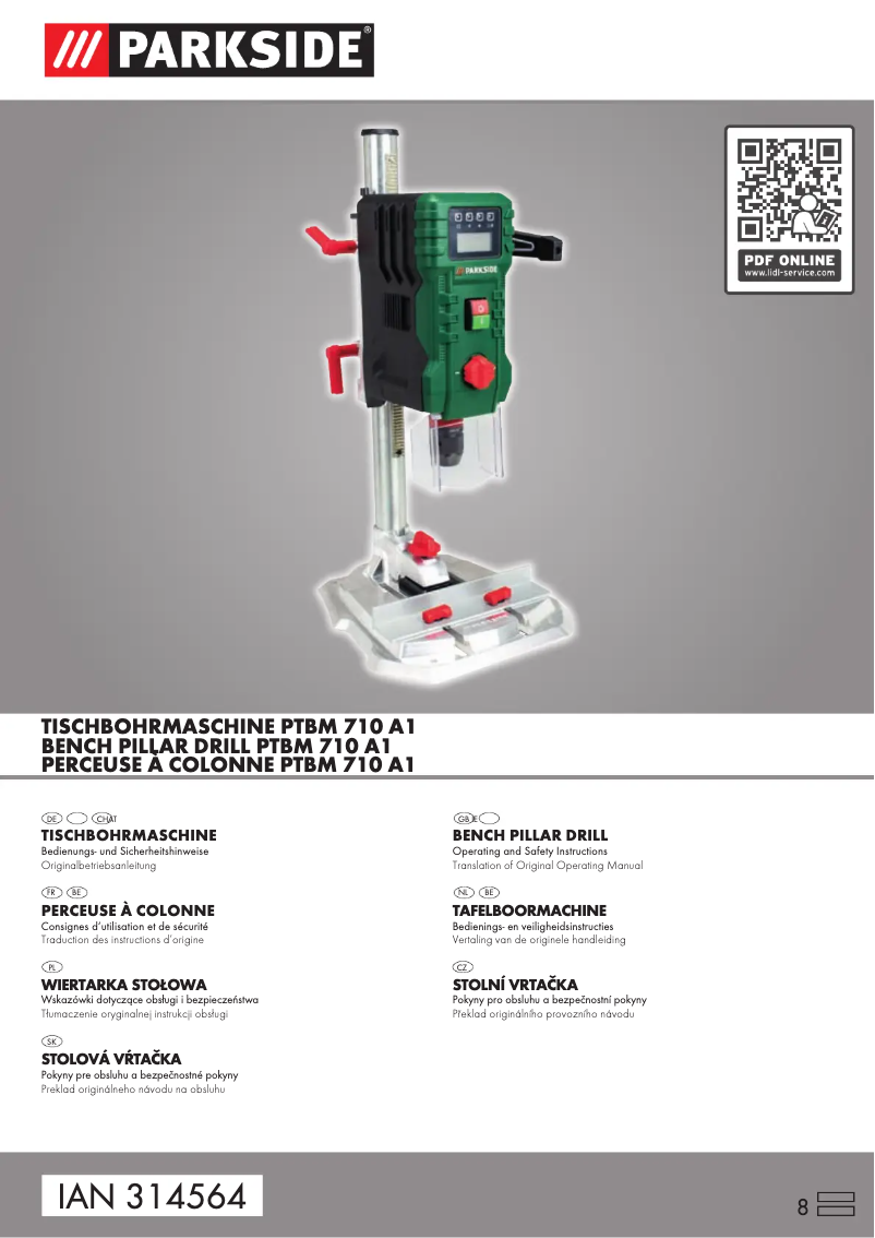 Página 1 del manual Manual de usuario Parkside PTBM 710 A1