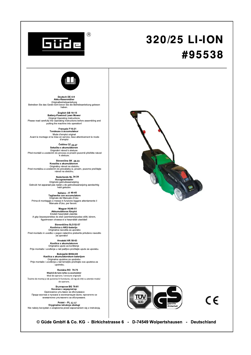 Imagen de la primera página del manual del dispositivo 320/25