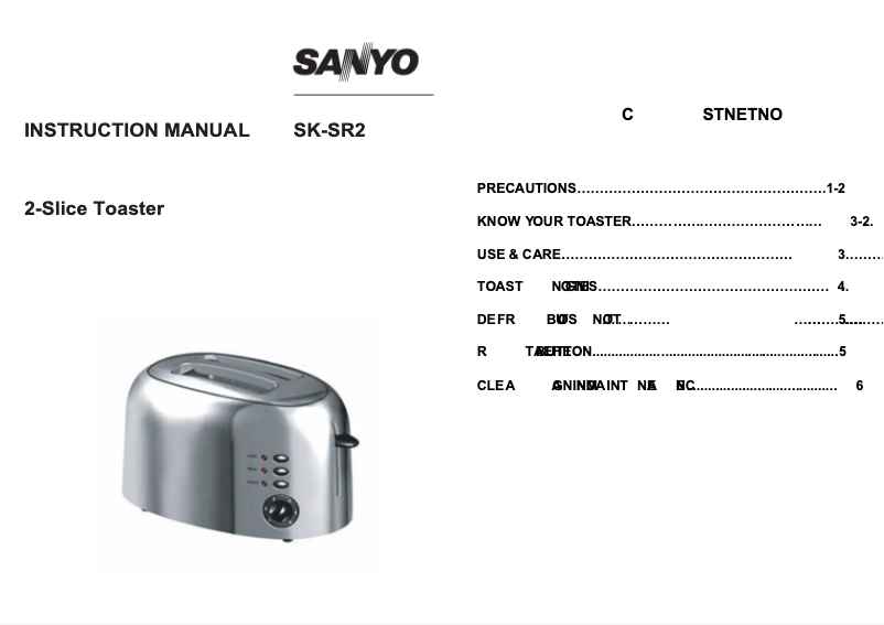 Imagen de la primera página del manual del dispositivo SK-SR2