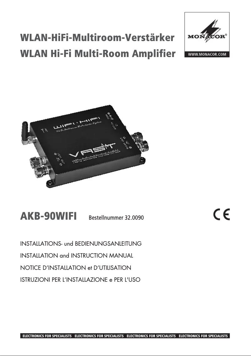 Imagen de la primera página del manual del dispositivo AKB-90WIFI