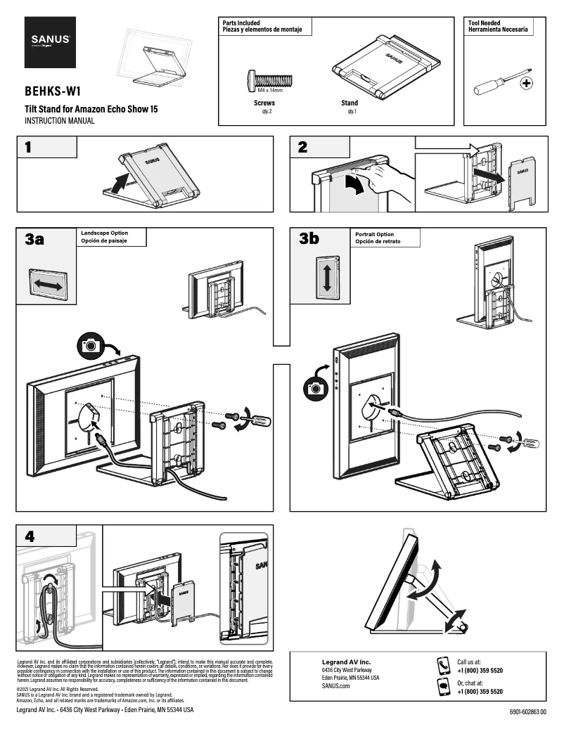 Página 1 del manual Manual de usuario Sanus BEHKS