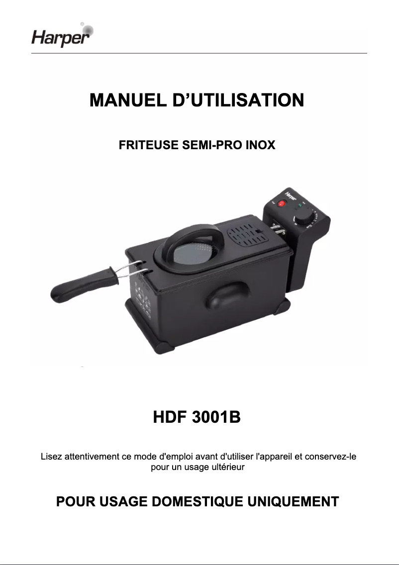 Imagen de la primera página del manual del dispositivo HDF3001B