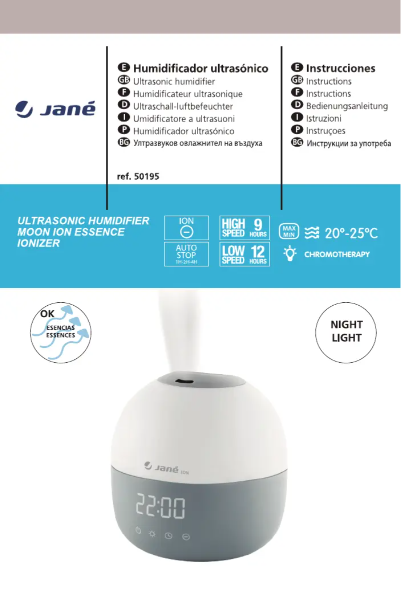 Imagen de la primera página del manual del dispositivo Moon Ion