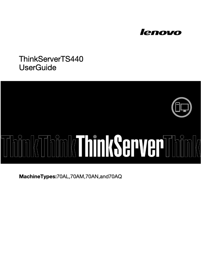 Imagen de la primera página del manual del dispositivo ThinkServer TS440