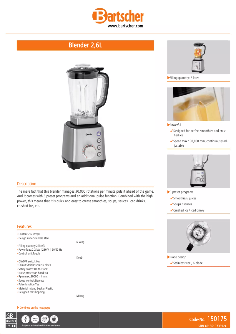 Imagen de la primera página del manual del dispositivo 150175