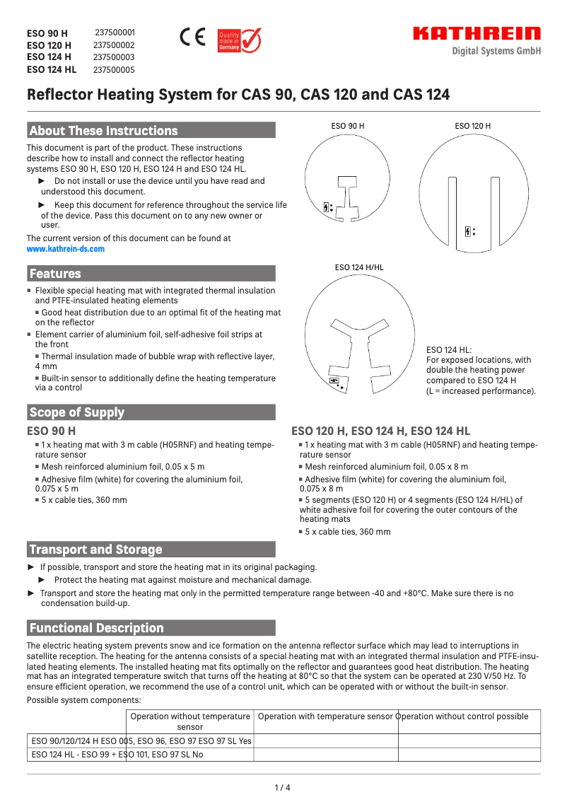 Imagen de la primera página del manual del dispositivo ESO 120 H